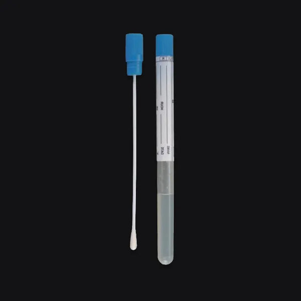 Amies Agar Pre-Moistened Environmental Transport Swabs, Cotton Tips, Blue cap, Pack of 100