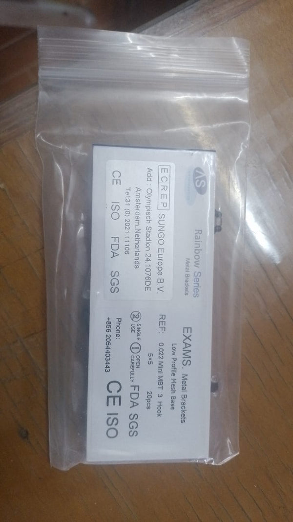 Mesh Base Standard Brackets - MBT - 0.022” - Hooks 3-4-5 and Hook 3 (20pcs/Pack)