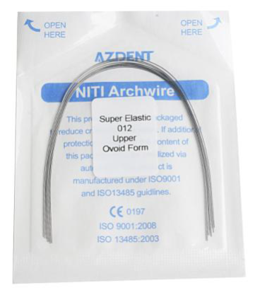 Super Elastic NITI Archwire – Oval Form (Round) | Upper & Lower | 10pcs/bag