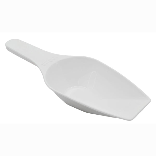 Polypropylene Measuring Scoops – Flat Bottom, White (2ml to 250ml)