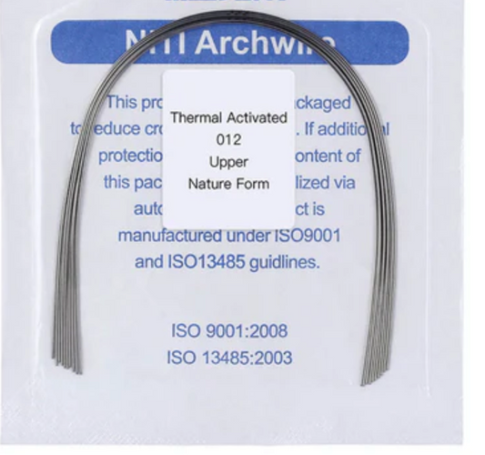 Thermally Activated NITI Archwire – Natural Form (Round, Upper/Lower)