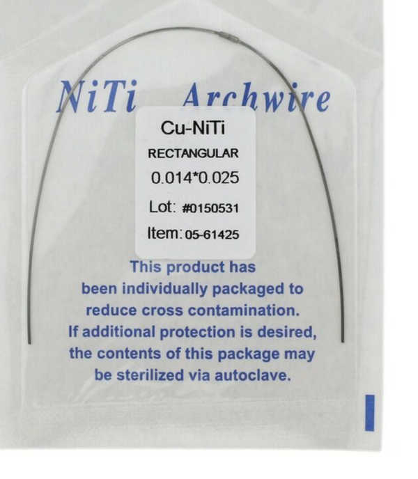 Cu-NITI Archwire – Oval Form (Rectangular, 1pc/bag)
